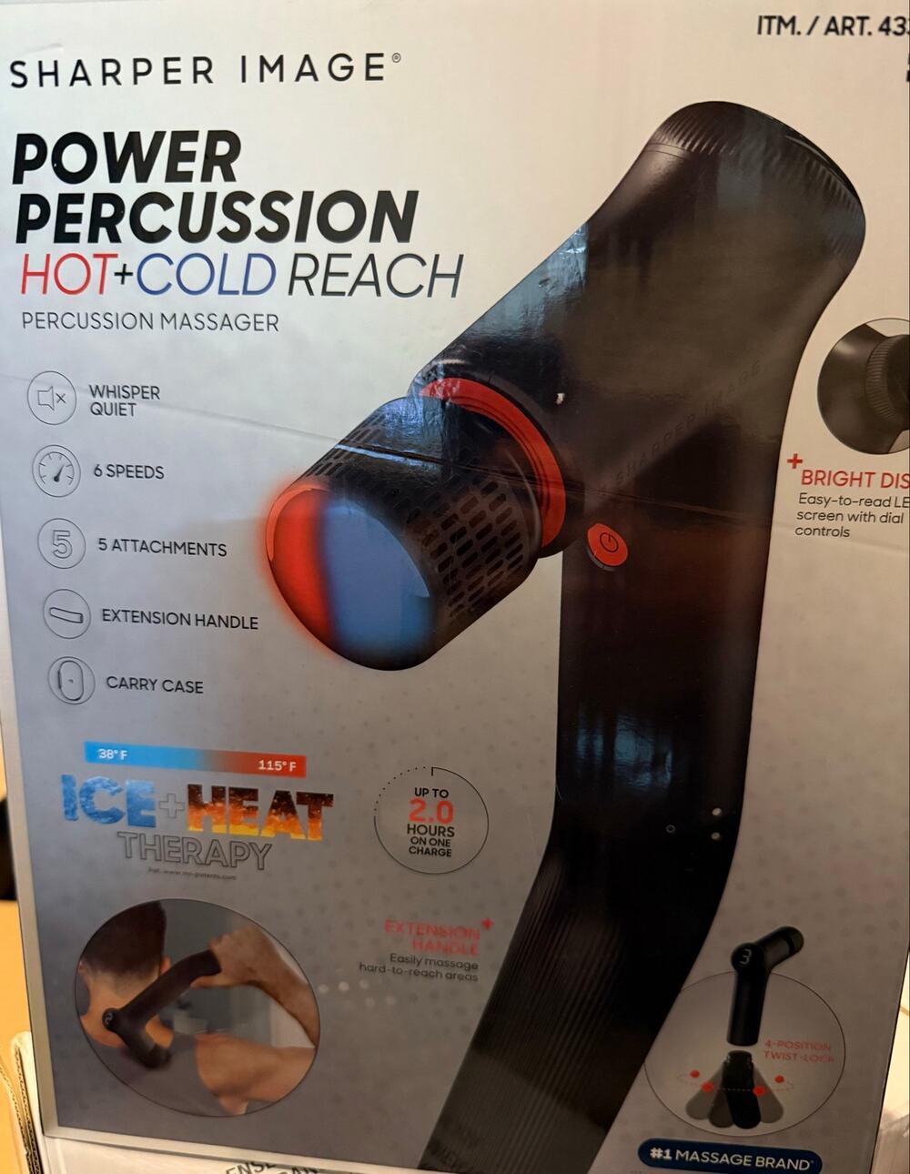 Sharper Image Power Percussion Hot + Cold Reach Massager